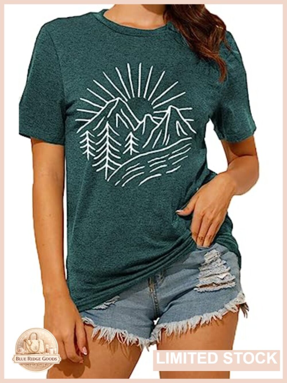 Hiking Mountain Graphic Tank Top - Funny Pine Tree Sunrise Workout Tee - Picture 4 of 6